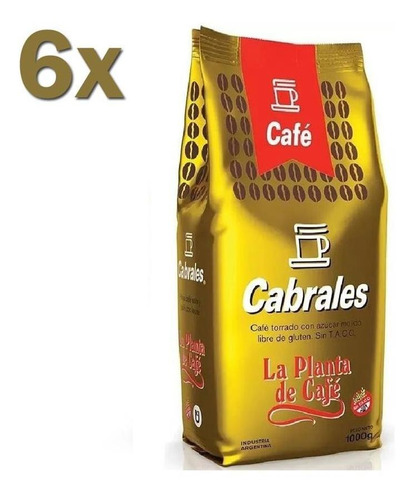 Imagen 1 de 7 de 6x Cafe Molido Cabrales La Planta 1kg 6kg Torrado