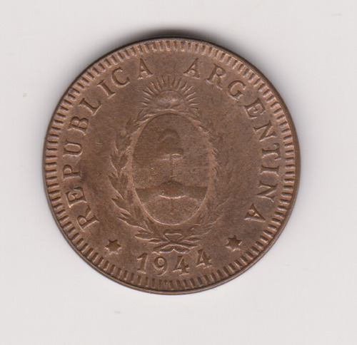 Moneda Argentina 2 Ctvs Año 1944 Janson 178 Excelente ++