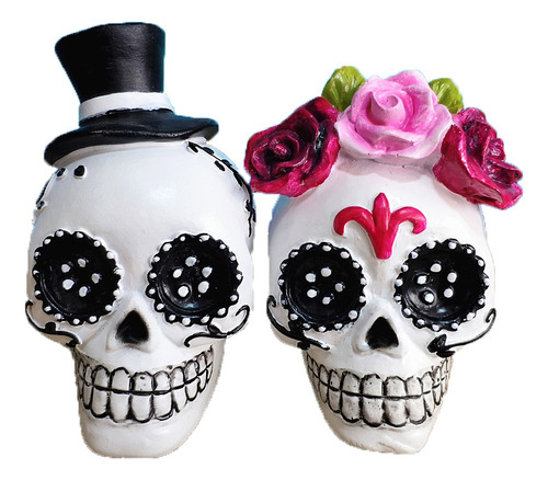 Cráneo Hombres Y Mujeres Día De Muertos Halloween