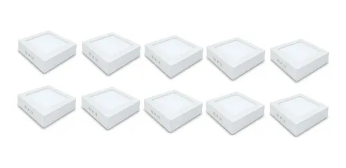 comprar Pack X 10 Panel Plafón De Aplicar Led 12w Sica Elegir Color
