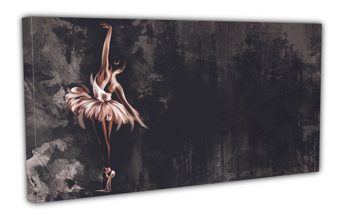 Cuadro Lienzo Canvas 50x60cm Bailarina Fondo Negro Tipo Oleo
