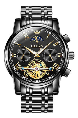 Olevs Mens Watch Automatic Mechanical Tourbillon Self