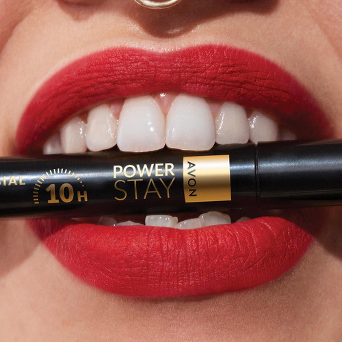 Lápiz Labial Preciso Mate Larga Duracion Power Stay - Avon Crimson Legacy