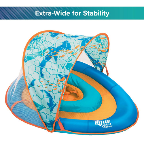 Flotador Para Bebe Con Toldo Azul 6-24 Meses Fps 50+ Azul