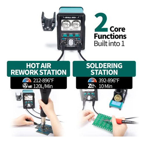 995d+ Evo Soldering Hot Air Station Kit 2-in-1 110w Sol...