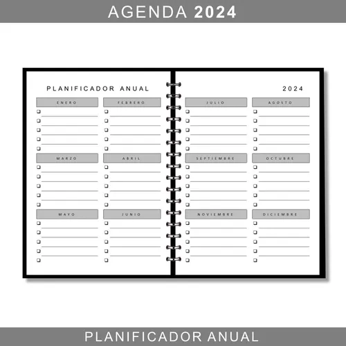 Agenda Imprimible 2024 Vista Semanal Editable 100 Ppt + Pdf en venta