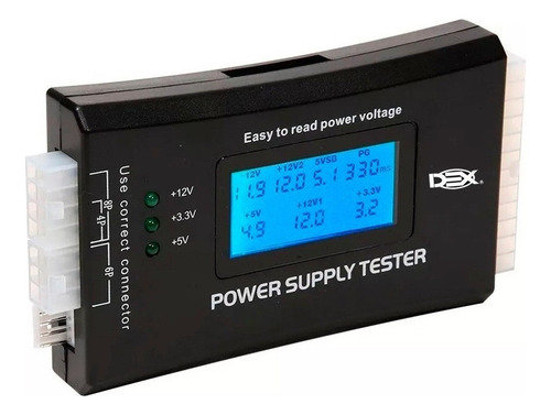 Testador Fonte Digital Lcd Alimentação Atx 20/24 Pinos Sata