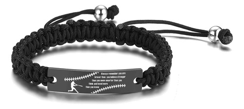 Pulsera De Béisbol Vnox Para Hombre | Pulsera De Cuerda Hech