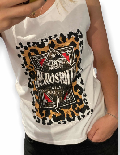 Musculosa Aerosmith Print Blanca