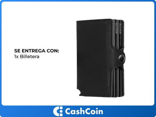 Imagen 7 de 10 de Billetera Walla Wallets Vintage Black Doble - Cuero - Rfid