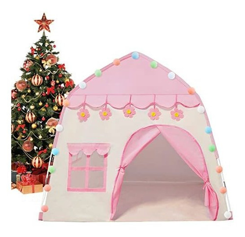 Pink Niños Play Tienda  For Girls, Princess Castle Toy Tent