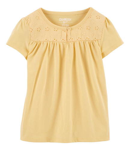 Oshkosh B'gosh Top Para Bebe Nina, Amarillo (yellow Lion)