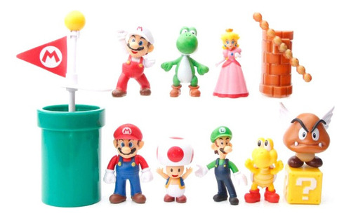 12pcs Super Mario Bros Acción Figura Modelo Juguete Regalo