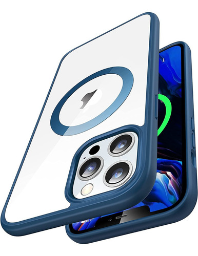 Carcasa Magnetica Azul Transp. P/ iPhone 12 Pro Max 