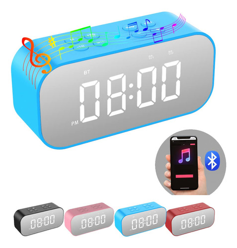 Afk Reloj Despertador Digital Con Altavoz Bluetooth, Reloj D