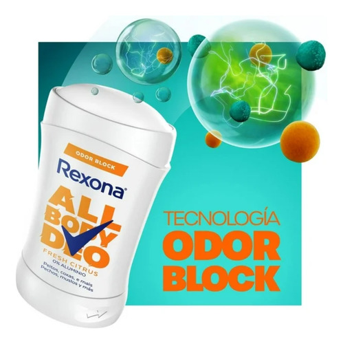 Desodorante Fresh Citrus 0% Aluminio 49g Rexona Neutro