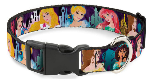 Collar De Plástico Con Clip Poses De Princesas Disney/siluet