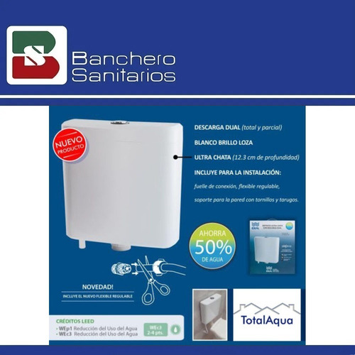 Imagen 6 de 7 de Mochila Ecológica Depósito Ultra Chato Ideal Descarga Dual