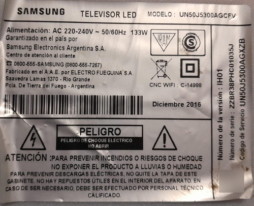 Placa Main Samsung Un50j5300agcfvconsutar Otro Modelos Y Mar (Usado)