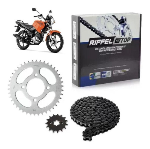 Kit Relação Transmissão Riffel Top Ybr 125 2003-2016