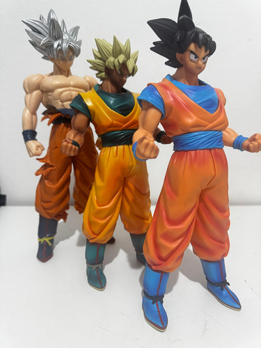 Kit 3 Bonecos De Coleção Estatua Goku Dragon Ball Z 30cm