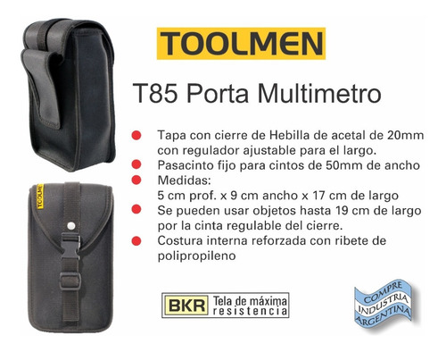 Imagen 6 de 9 de Bolso Portaherramientas Tester Celu Toolmen T920 T85 T35 T72
