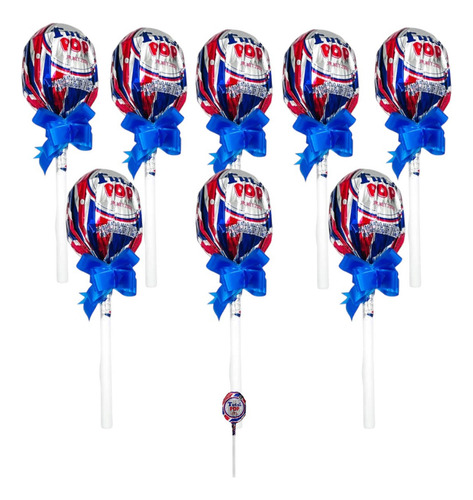 Paleta Tutsi Pop Gigante 10 Con 10 Pz C/u Cereza Goma Mascar
