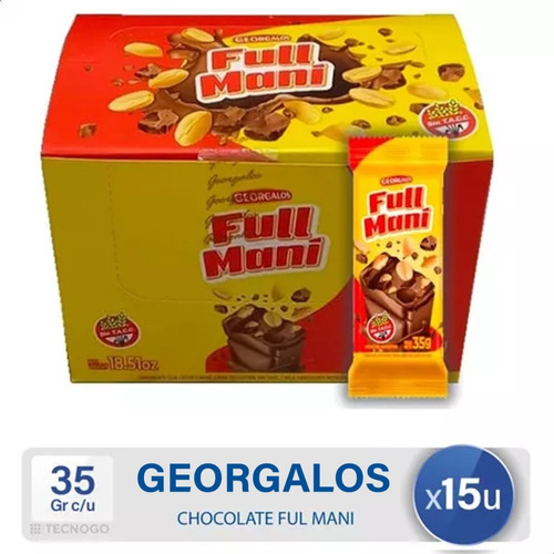 Caja Chocolate Georgalos Full Mani Libre De Gluten 