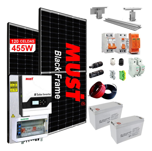 Kit Panel Solar Sharp  4.9kw Diarios Batería De Gel - I8