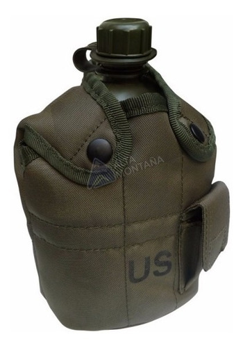 Cantimplora Militar Americana 3 En 1 / 1 Litro Verde Origina