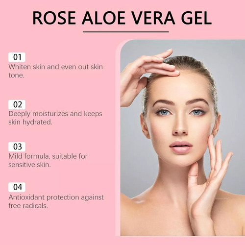 Gel De Aloe Vera Rosa Para El Rostro, Hidratación Profunda