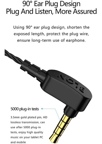 Imagen 6 de 10 de Auriculares Internos De Cable Desmontable Violeta Blon Bl03