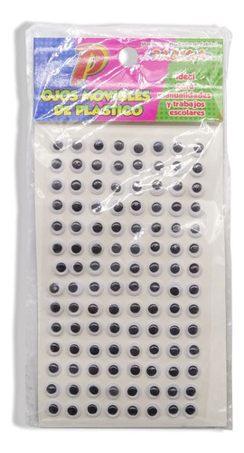Ojos Movibles Plastico Con Adhesivo 8mm