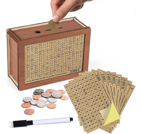 Hucha De Madera Con Contenedor De Dinero For Adultos Y