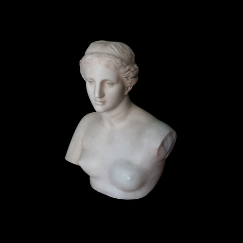 Antigua Antiguedad De Marmol Busto Estatua Figura Firmada (Usado)