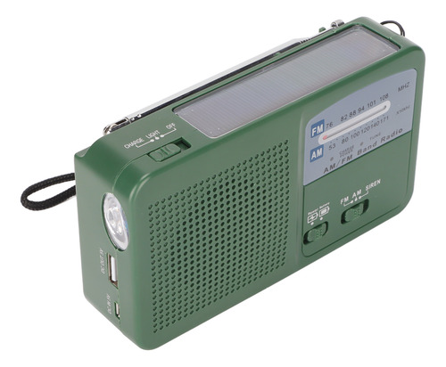 Linterna De Manivela Solar Radio 1led Linterna De Radio De