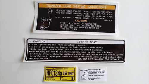 Toyota Land Cruiser Prado Sumo Calcomanías Instructivas