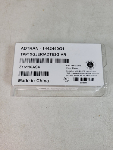 (1 New) 1442440g1 Adtran 10gb-er Sfp+ 1550nm 40km Transc Bbx