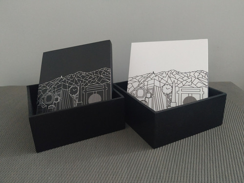 Caja De Mdf 10x10 Y 20x10 Cm Decorada Con Iconos De Caracas