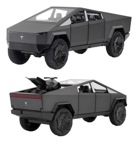 Tesla Cybertruck Pickup Miniatura Metal Car Con Luz Y Sonido