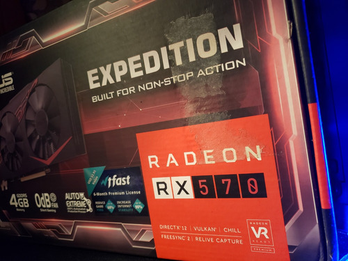 Caja De Placa De Video Asus Radeon Rx 570 4gb Expedition (Usado)