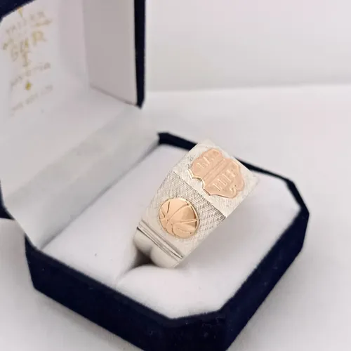 Sello Anillo Goes B squetbol Plata Y Oro 9k Hombre Cuotas sin