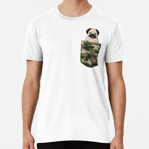 Remera Bolsillo Pug - Camuflaje Algodon Premium 