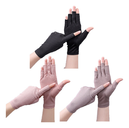 3 Pares De Guantes Sin Dedos Para Mujer, Guantes De Direcció