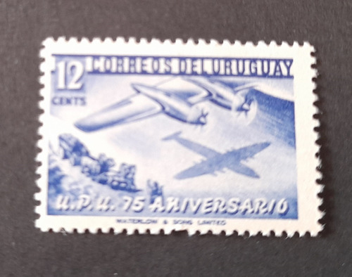 Sello Postal - Uruguay - 75 Th Aniversario Upu - 1952