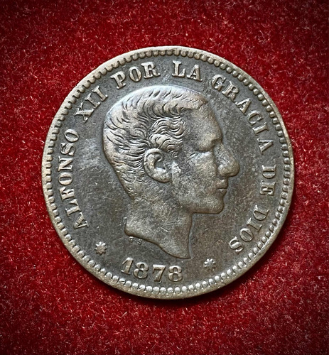 Moneda 5 Céntimos España 1878 Km 674 Alfonso 12 Xf (Usado)