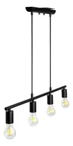 Comprar Lámpara Colgante Moderna Riel 4 Focos Luces Vintage Industrial Minimalista Altura Ajustable Dekor Dl-6624 24 Watts Focos Edison E27 Led Incluidos