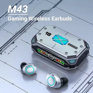 Audífonos in-ear inalámbricos GOOJODOQ True Wireless Earbuds M43 gris con luz LED