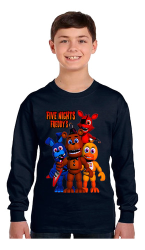 Camiseta Remera Manga Larga Five Nights At Freddy 5 Diseños