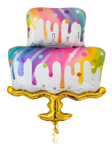Globo Torta Arcoiris Metalizado Gigante Rainbow Mylar